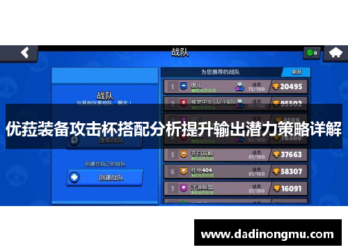 优菈装备攻击杯搭配分析提升输出潜力策略详解